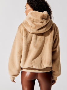 Carbon38 | Faux Fur Hooded Jacket | Beige