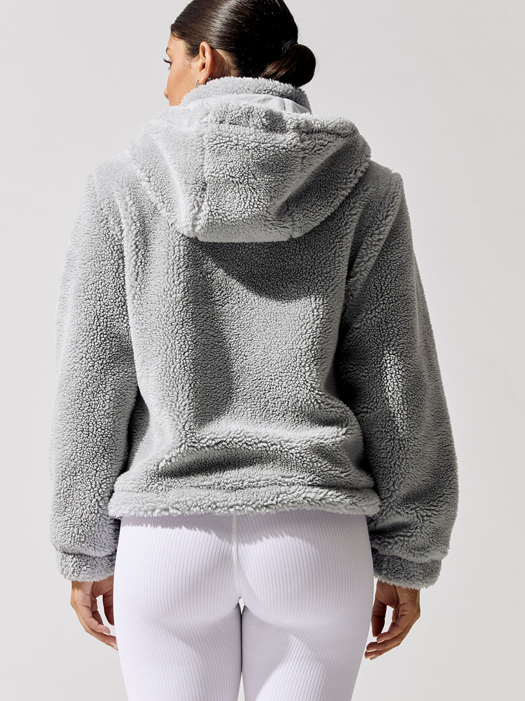 Carbon38 | Teddy Zip Up Jacket With Hood | Quarry Grey