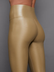 Carbon38 | High Rise Full-Length Legging In Takara Shine | Antique Bronze