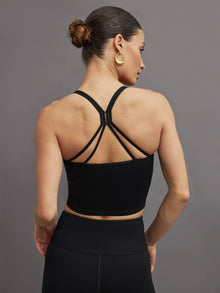 Carbon38 | Ribbed Cami Bra | Black