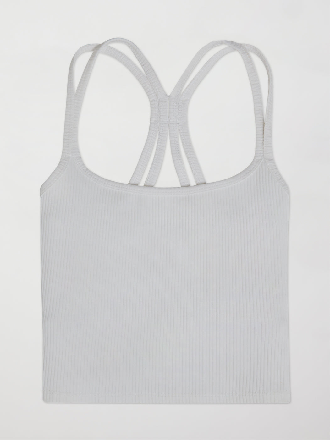 Carbon38 | Ribbed Cami Bra | White