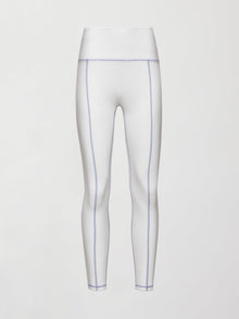 Carbon38 | High Rise Fleece Back Seam Legging | White