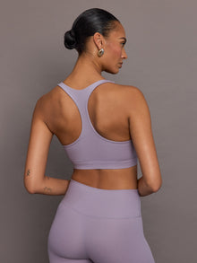 Racerback Bra in Ribbed Melt | Lavender Grey