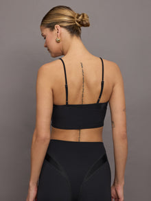Carbon38 | Spliced Colorblock Shine Bra in Melt | Black