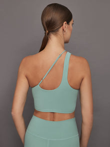 Carbon38 | One Shoulder Convertible Bra Top in Melt | Granite Green