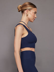One Shoulder Convertible Bra Top in Melt | Navy Blazer