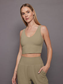 V-Neck Longline Bra | Silversage
