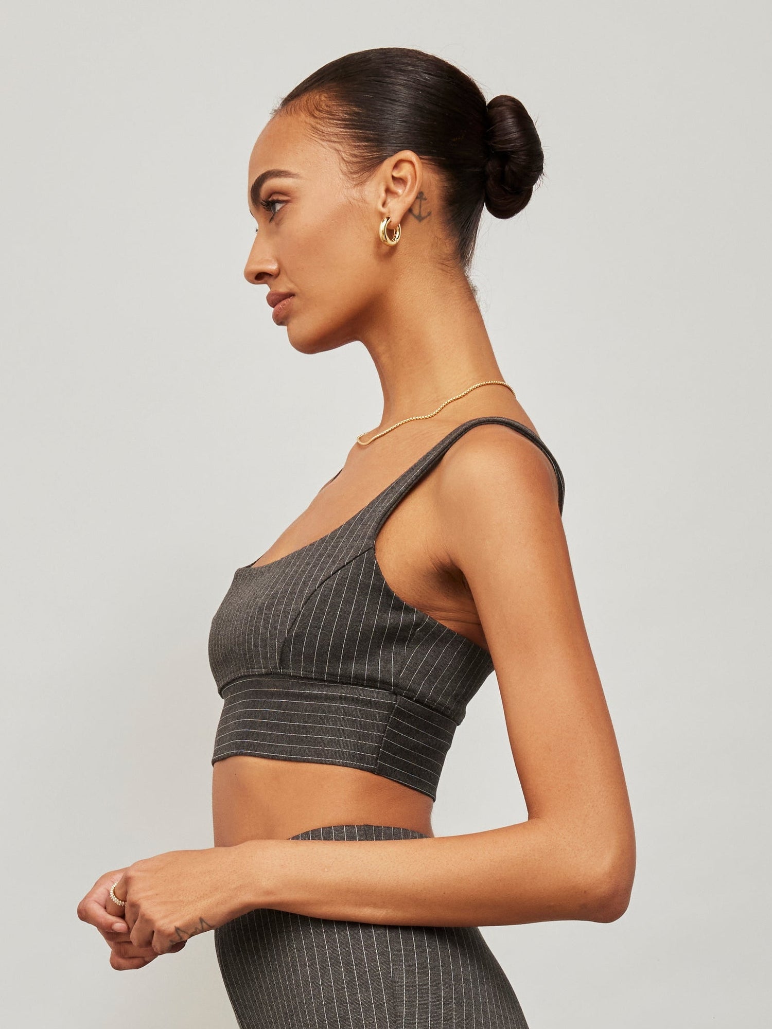 Pinstripe Bra | Black Pinstripe