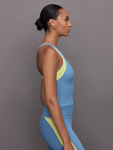 Colorblock High Neck Tank | Coronet Blue  / Charlock