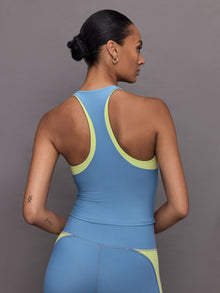 Colorblock High Neck Tank | Coronet Blue  / Charlock