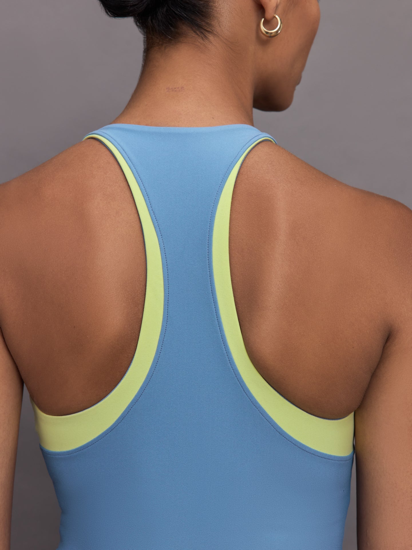 Colorblock High Neck Tank | Coronet Blue  / Charlock