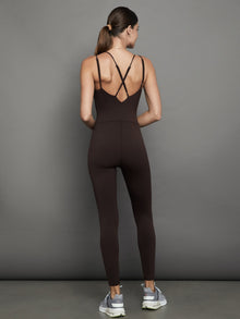 Carbon38 | Strappy Jumpsuit In Diamond Compression | Java