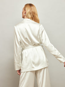 Carbon38 | Satin Smoking Jacket | Ivory