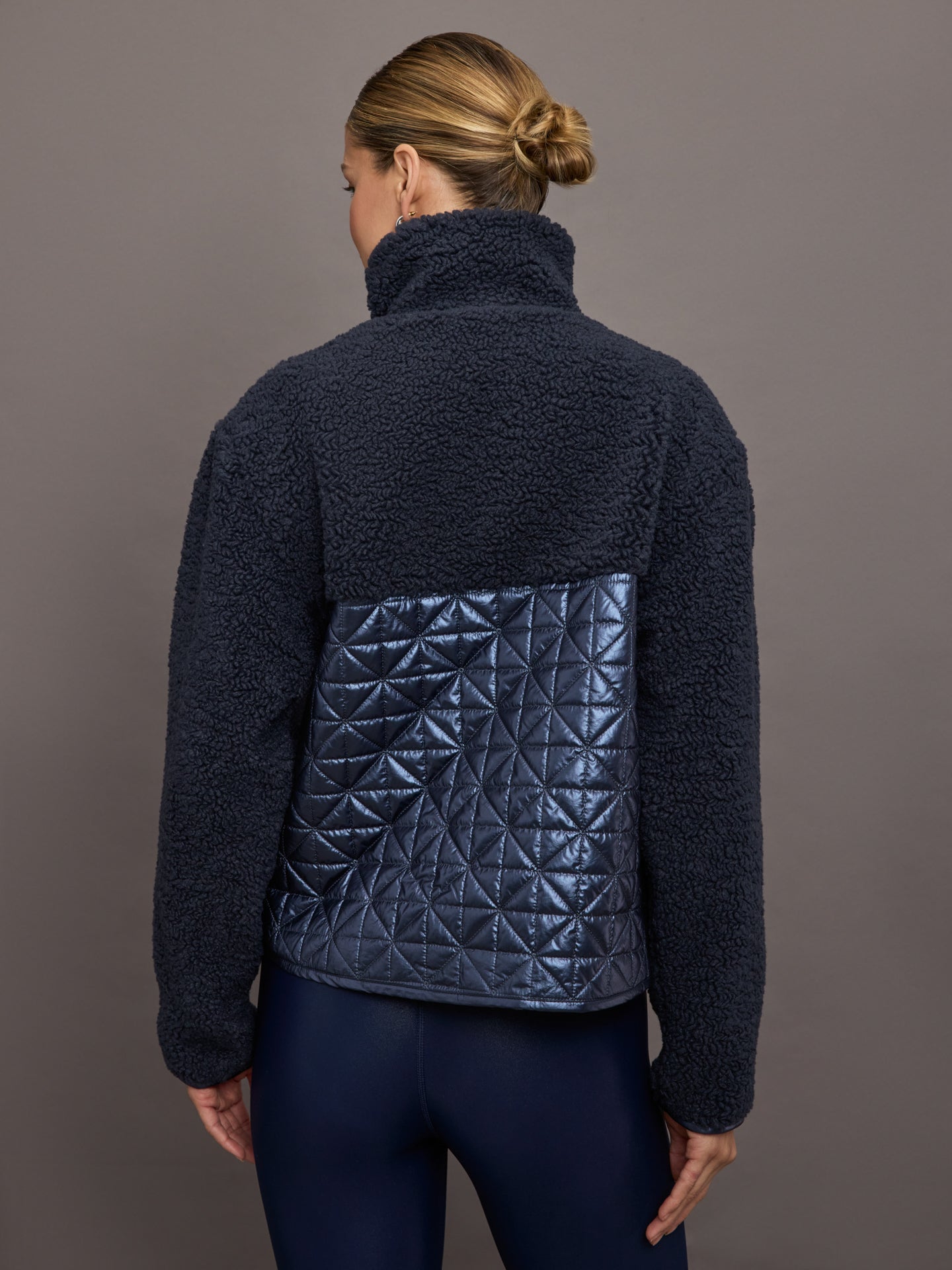 Carbon38 | High Shine Sherpa Jacket | Navy