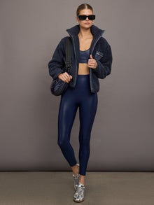 Carbon38 | High Shine Sherpa Jacket | Navy