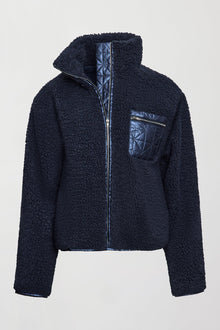 Carbon38 | High Shine Sherpa Jacket | Navy