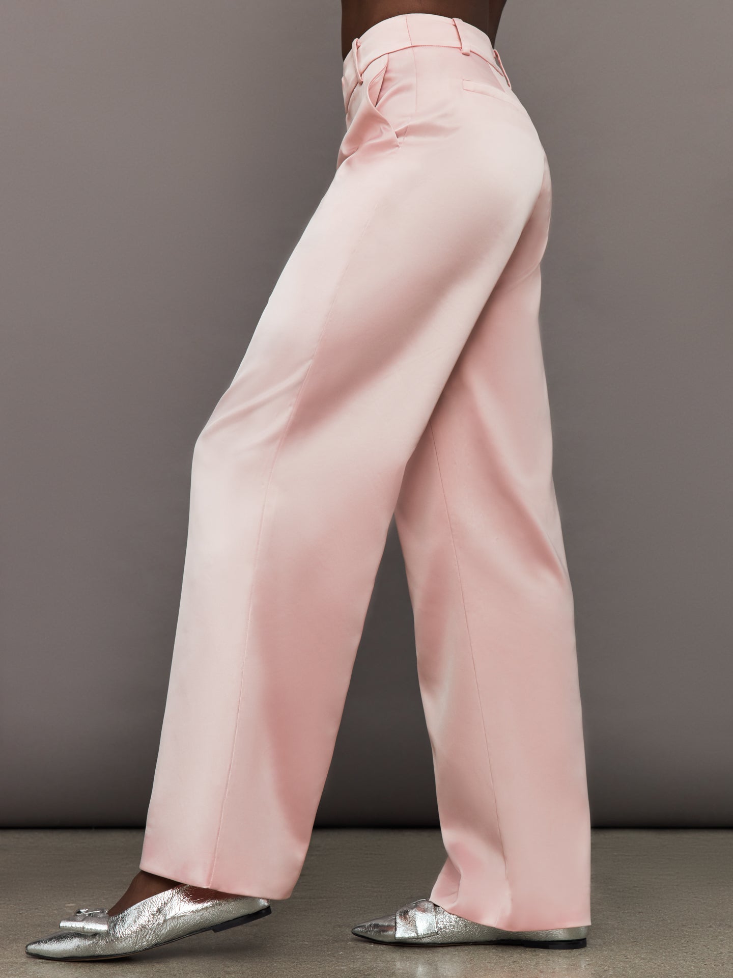 Carbon38 | Satin Straight Leg Pant | Blush