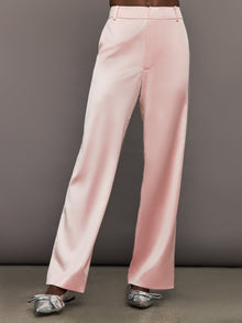Carbon38 | Satin Straight Leg Pant | Blush