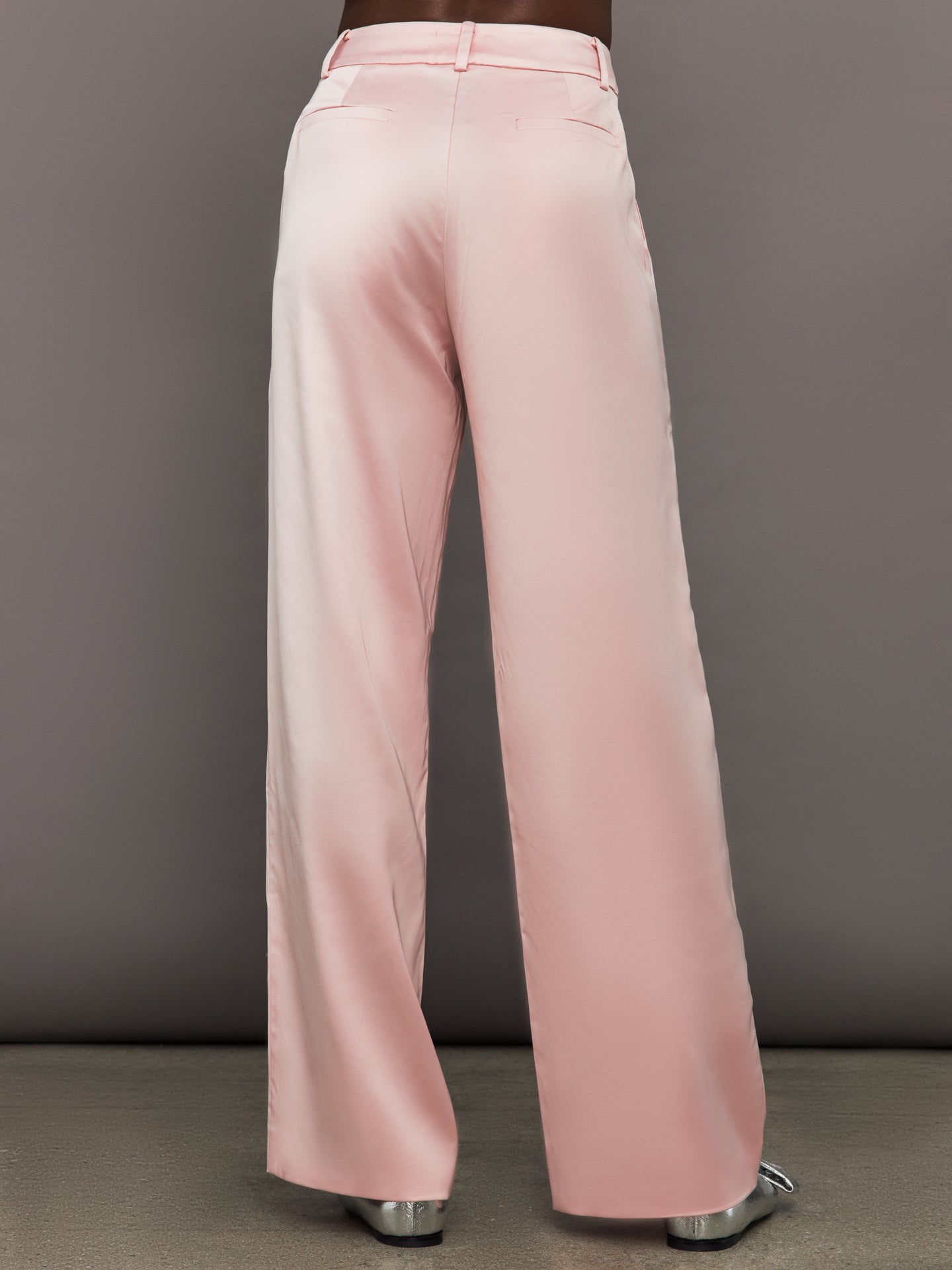 Carbon38 | Satin Straight Leg Pant | Blush