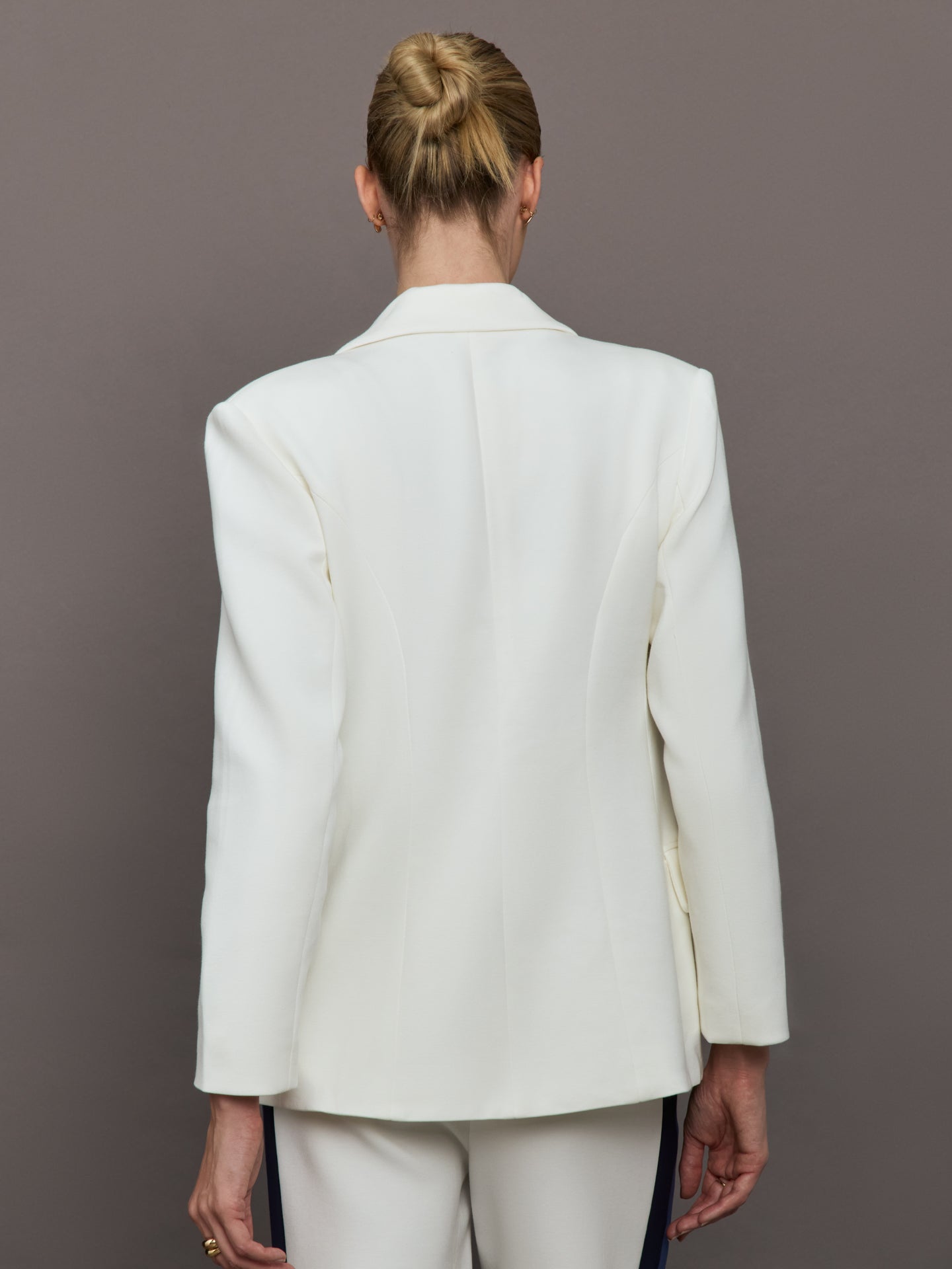 Single Breasted Blazer in Scuba | Ivory