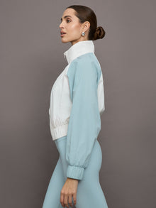 Carbon38 | Colorblock Windbreaker | Cloud Dancer/Sky Blue