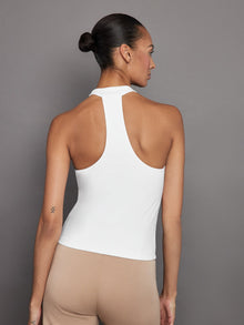 Carbon38 | SLEEVELESS MOCK NECK TOP IN MELT | White