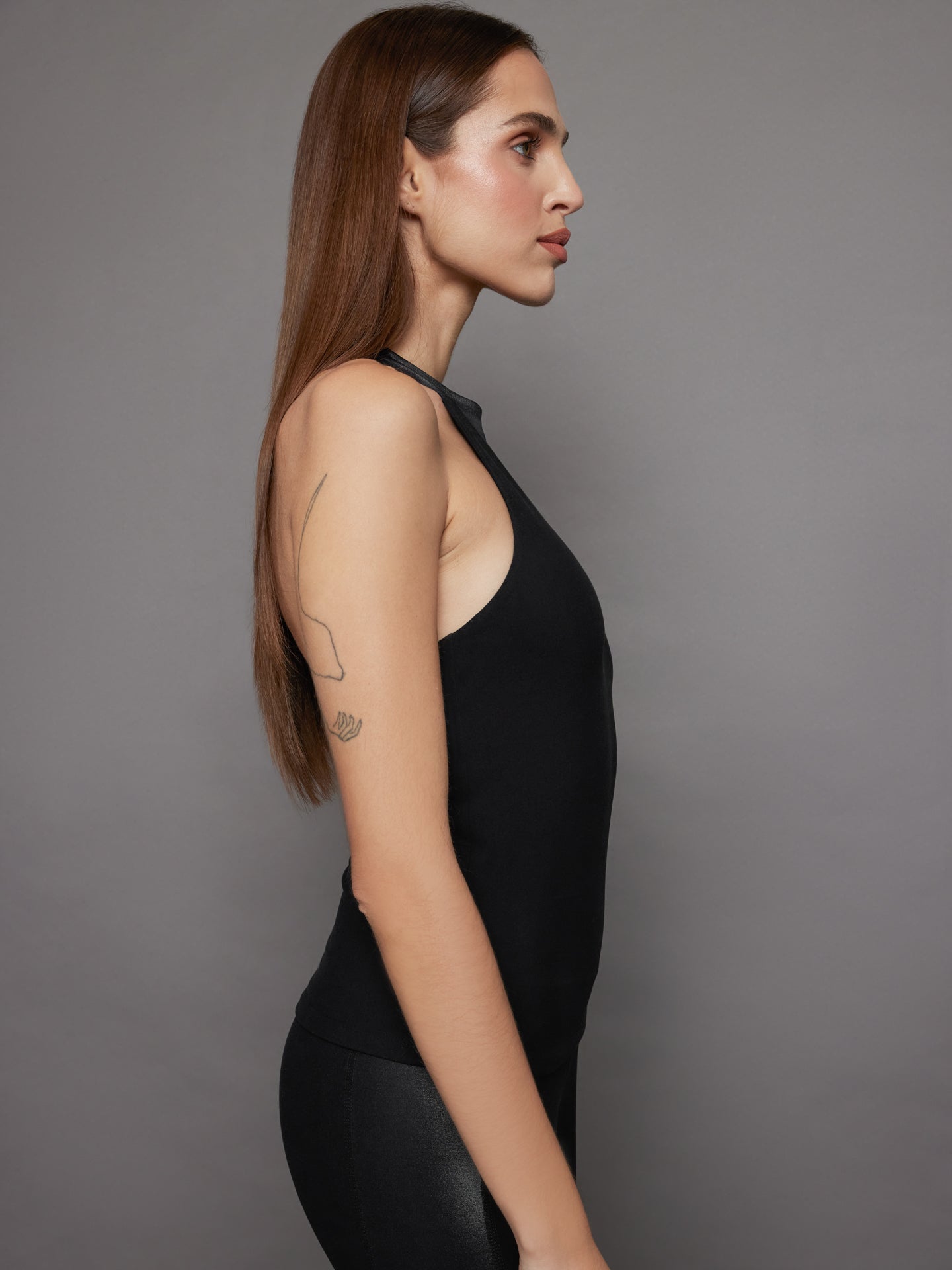 Carbon38 | Tuxedo Mock Neck Top | Black