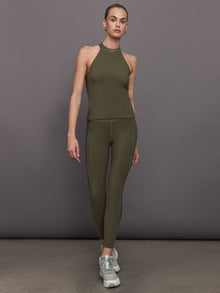 Carbon38 | Tuxedo Mock Neck Top | Olive