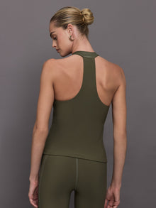 Carbon38 | Tuxedo Mock Neck Top | Olive