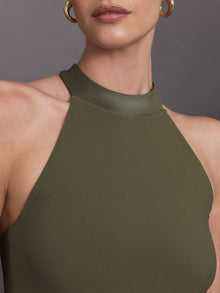 Carbon38 | Tuxedo Mock Neck Top | Olive