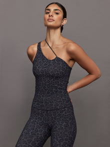 Carbon38 | One Shoulder Convertible Tank in Melt | Charcoal Leopard