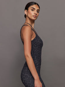 Carbon38 | One Shoulder Convertible Tank in Melt | Charcoal Leopard