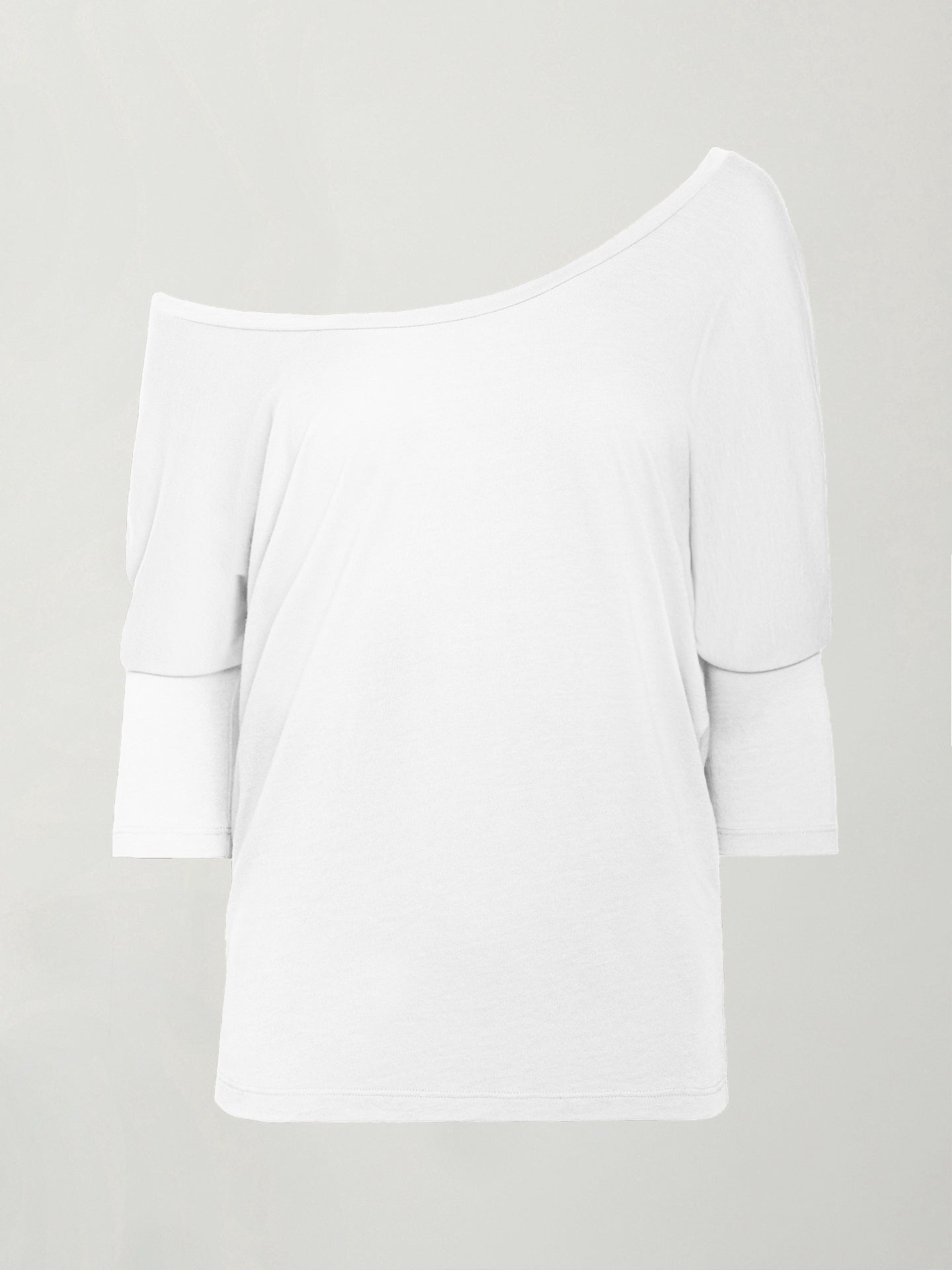 Long Sleeve Off Shoulder Tee | White