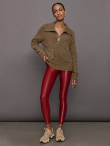 Carbon38 | Half Zip Boucle Pullover | Caribou