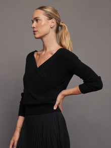 Carbon38 | Wrap Sweater | Black