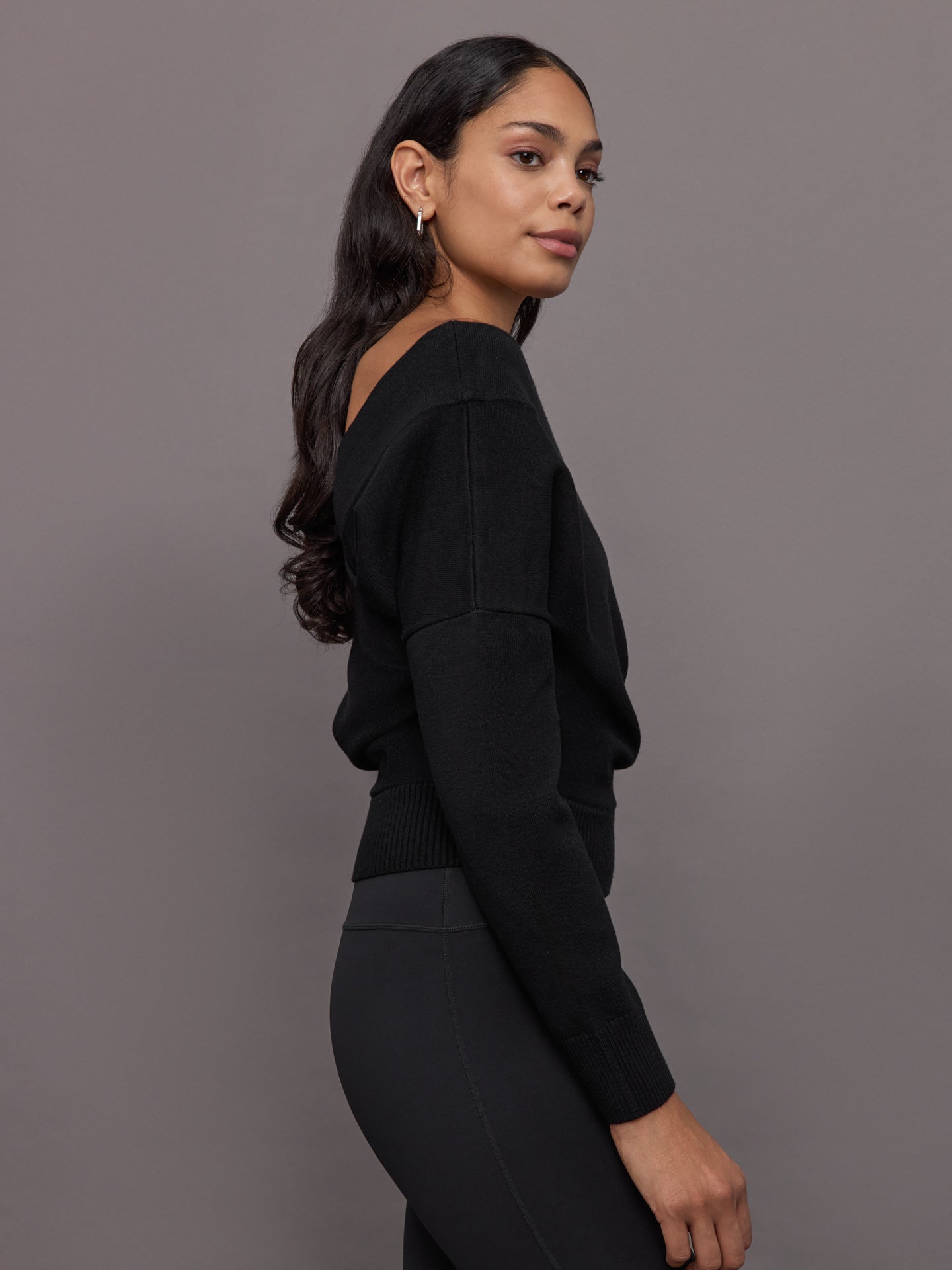 Cross Over Sweater | Black