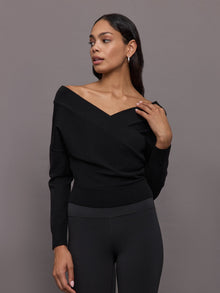 Cross Over Sweater | Black
