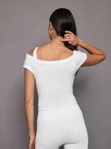 Carbon38 | Short Sleeve Sweater | White