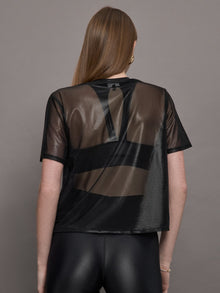 Liquid Mesh Tee Shirt | Black