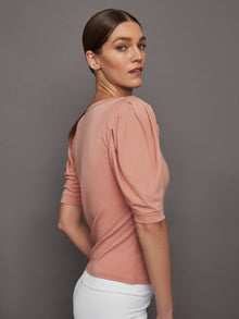 Puff Sleeve Tee | Muted Clay