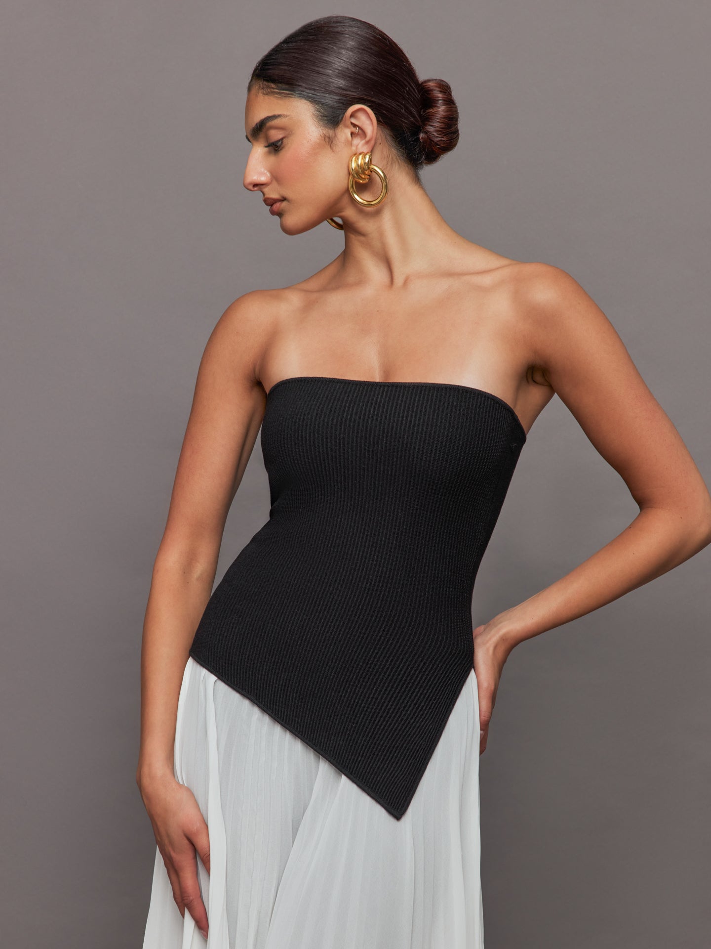 Carbon38 | Asymmetrical Sweater Top | Black