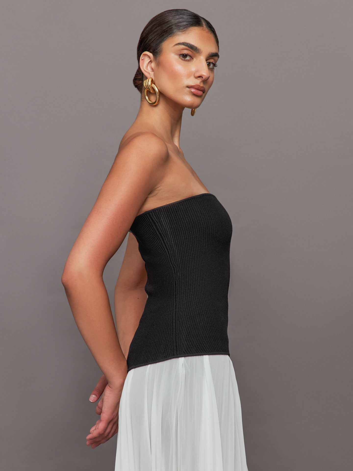 Carbon38 | Asymmetrical Sweater Top | Black