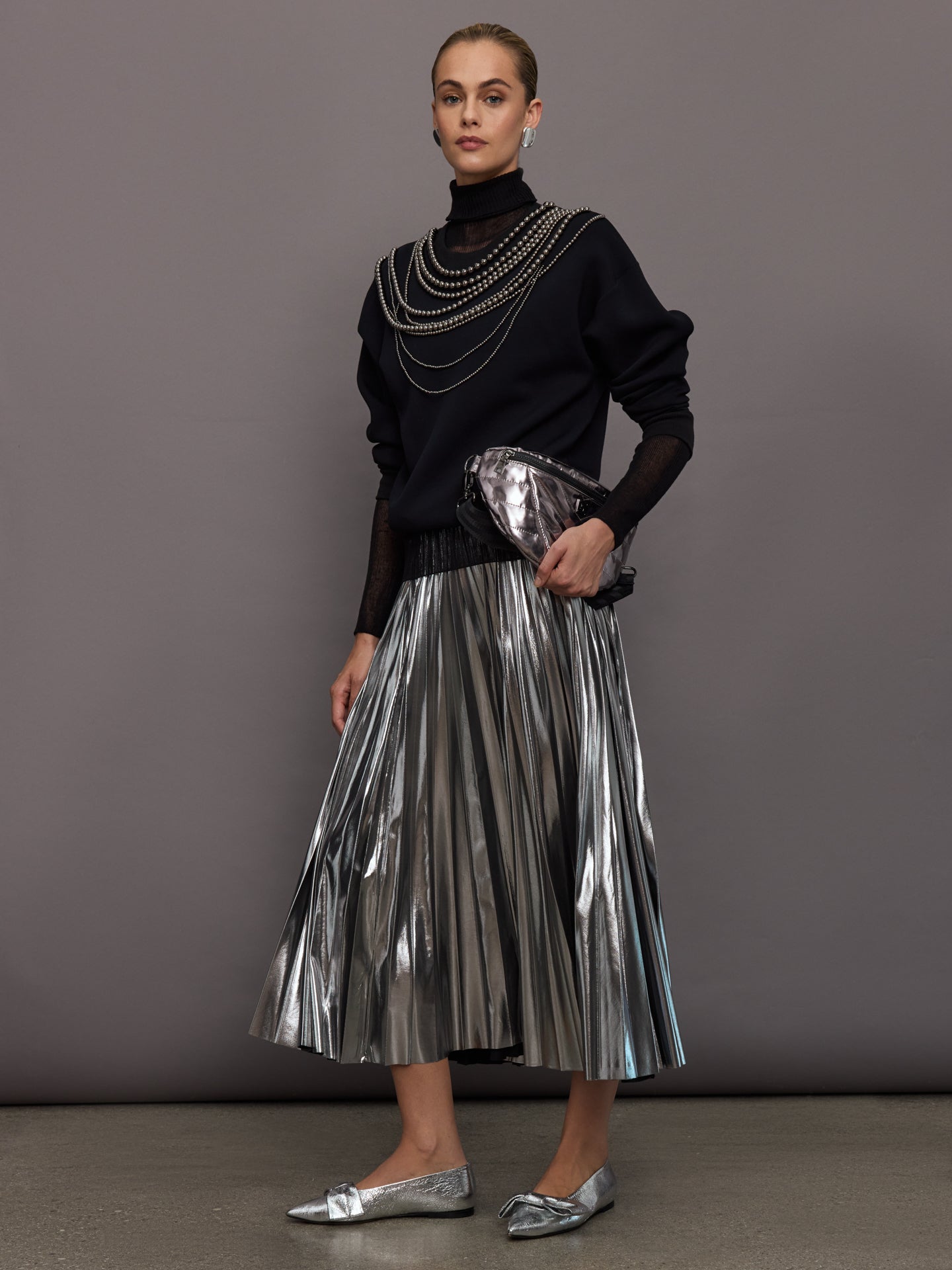 Sheer Turtleneck Sweater | Black