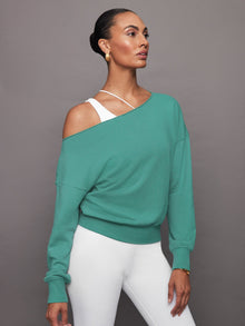 Carbon 38 | Off Shoulder Sweatshirt In French Terry | Slushy