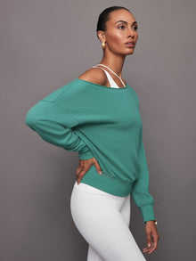 Carbon 38 | Off Shoulder Sweatshirt In French Terry | Slushy