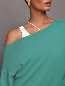 Carbon 38 | Off Shoulder Sweatshirt In French Terry | Slushy