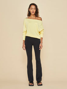 Off Shoulder Sweatshirt in French Terry | Butter Yellow