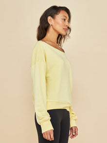 Off Shoulder Sweatshirt in French Terry | Butter Yellow