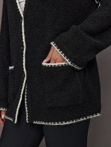 Sweater with Scarf | Black/Cream