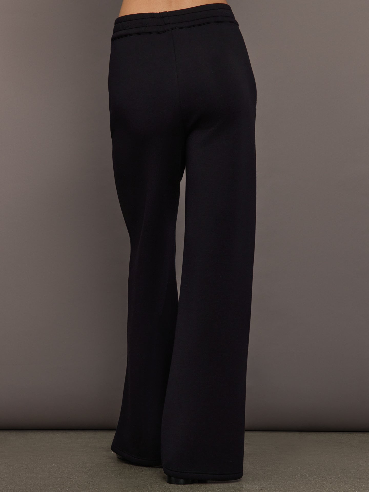 Jewel Embellished Wide Leg Pant in Scuba | Black